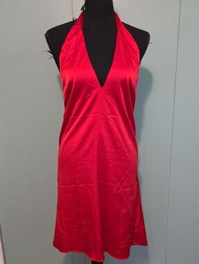 Hello molly Red Halter Neck Open Back Dress Size 6